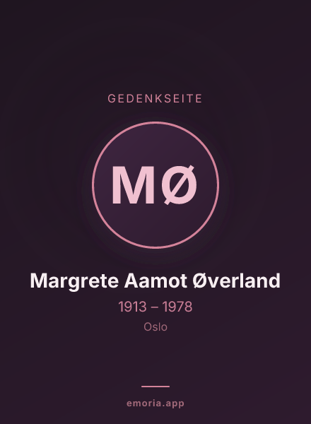Gedenkportrait von Margrete Aamot Øverland