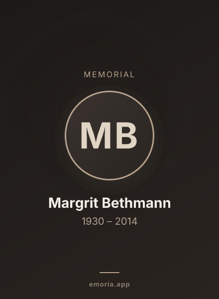 Memorial portrait of Margrit Bethmann