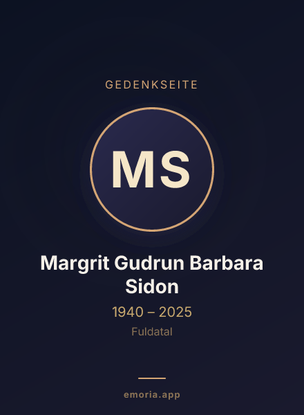 Gedenkportrait von Margrit Gudrun Barbara Sidon