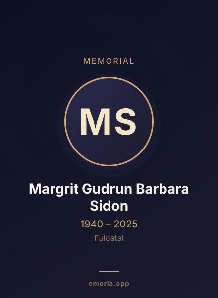 Memorial portrait of Margrit Gudrun Barbara Sidon