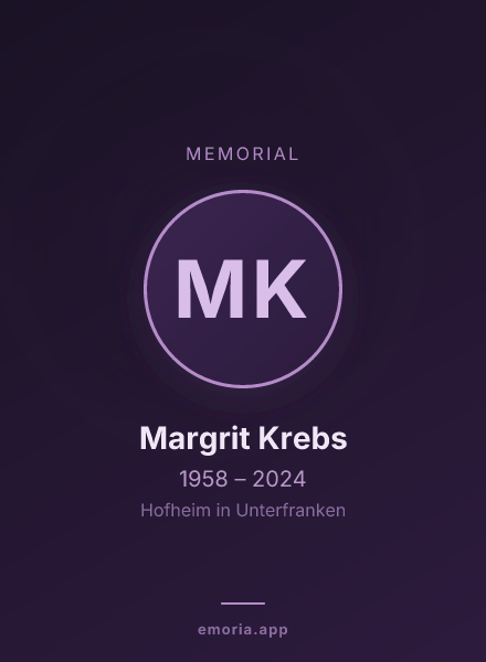 Memorial portrait of Margrit Krebs