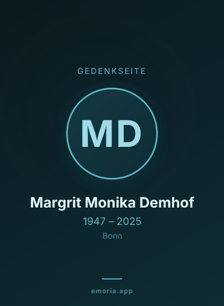 Gedenkportrait von Margrit Monika Demhof