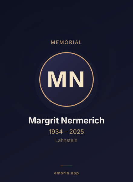 Memorial portrait of Margrit Nermerich