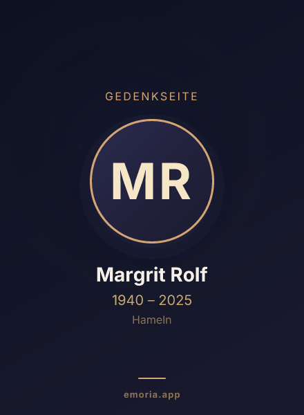Gedenkportrait von Margrit Rolf