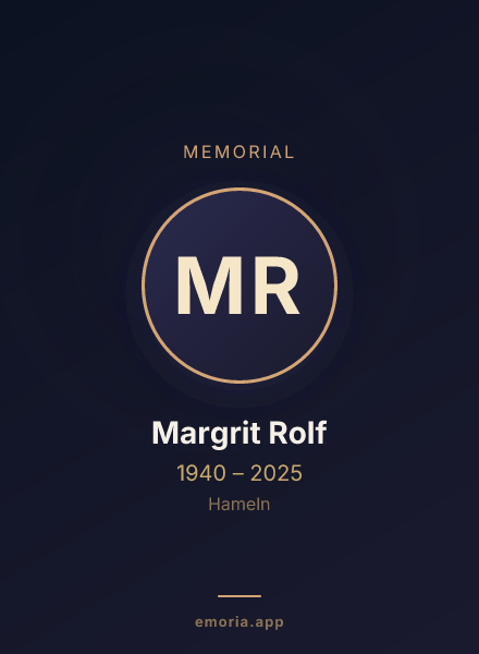 Memorial portrait of Margrit Rolf