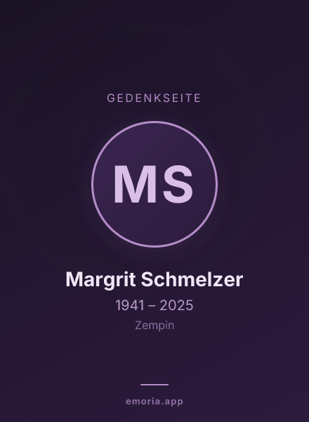 Gedenkportrait von Margrit Schmelzer