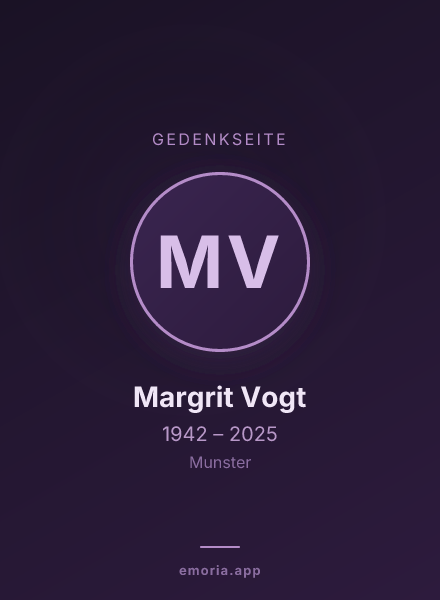 Gedenkportrait von Margrit Vogt