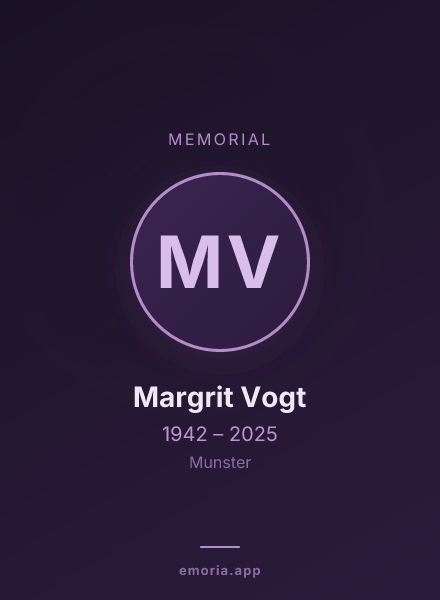 Memorial portrait of Margrit Vogt