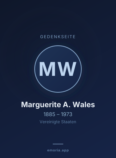 Gedenkportrait von Marguerite A. Wales