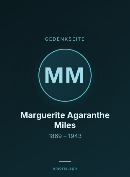Gedenkportrait von Marguerite Agaranthe Miles