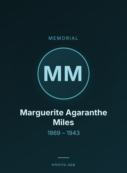 Memorial portrait of Marguerite Agaranthe Miles
