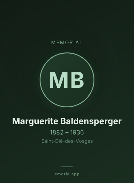 Memorial portrait of Marguerite Baldensperger