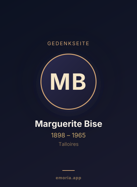 Gedenkportrait von Marguerite Bise