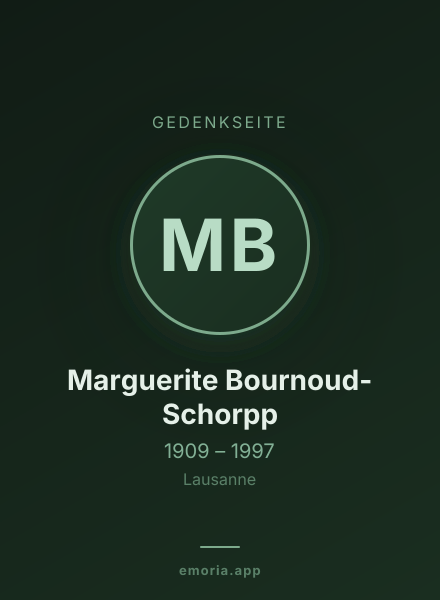 Gedenkportrait von Marguerite Bournoud-Schorpp