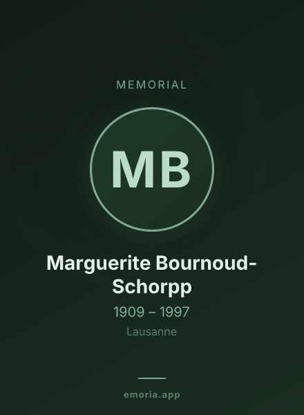 Memorial portrait of Marguerite Bournoud-Schorpp