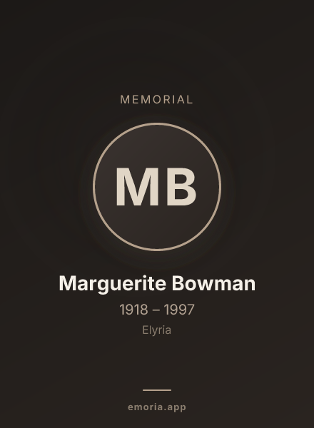 Memorial portrait of Marguerite Bowman