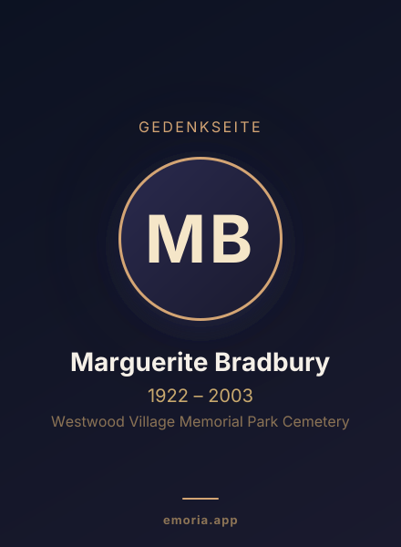 Gedenkportrait von Marguerite Bradbury