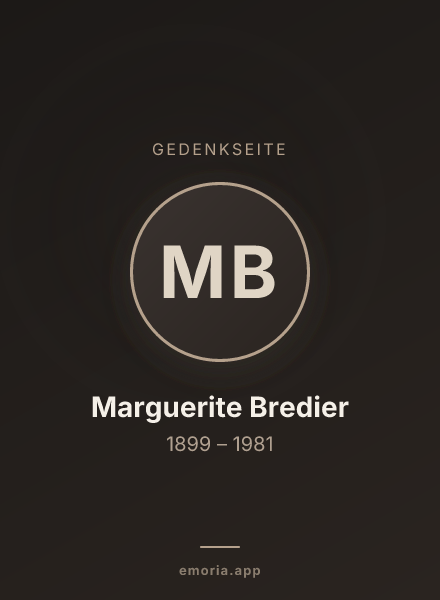 Gedenkportrait von Marguerite Bredier