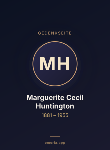 Gedenkportrait von Marguerite Cecil Huntington