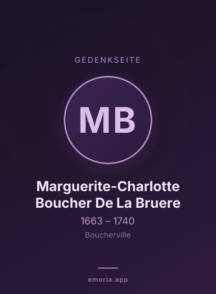 Gedenkportrait von Marguerite-Charlotte Boucher De La Bruere