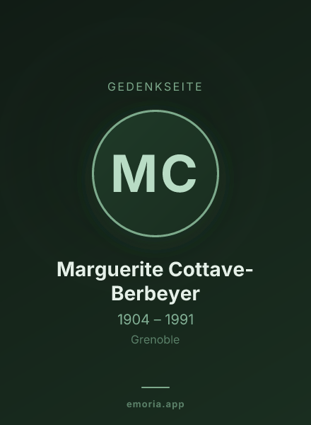 Gedenkportrait von Marguerite Cottave-Berbeyer