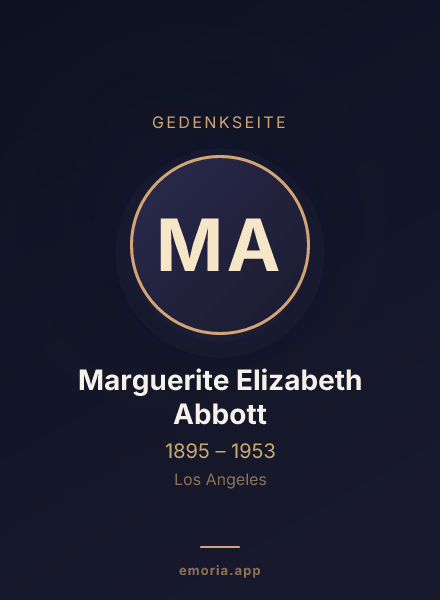 Gedenkportrait von Marguerite Elizabeth Abbott