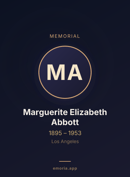 Memorial portrait of Marguerite Elizabeth Abbott