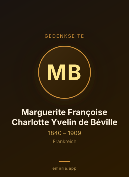 Gedenkportrait von Marguerite Françoise Charlotte Yvelin de Béville