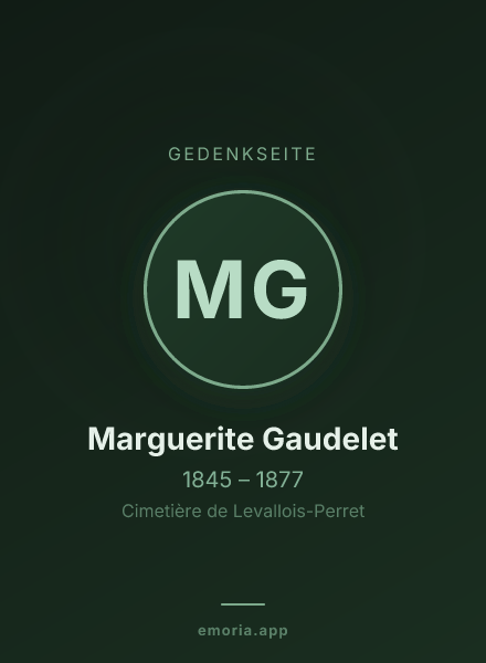 Gedenkportrait von Marguerite Gaudelet