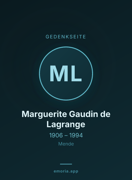 Gedenkportrait von Marguerite Gaudin de Lagrange