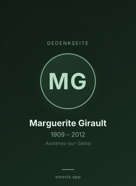 Gedenkportrait von Marguerite Girault