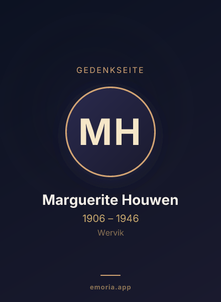 Gedenkportrait von Marguerite Houwen