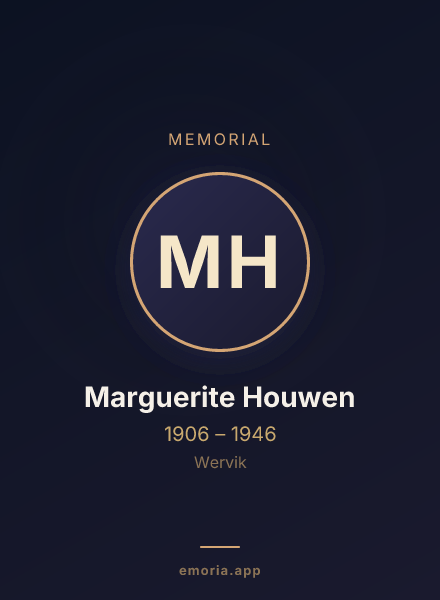 Memorial portrait of Marguerite Houwen
