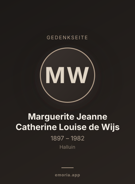 Gedenkportrait von Marguerite Jeanne Catherine Louise de Wijs