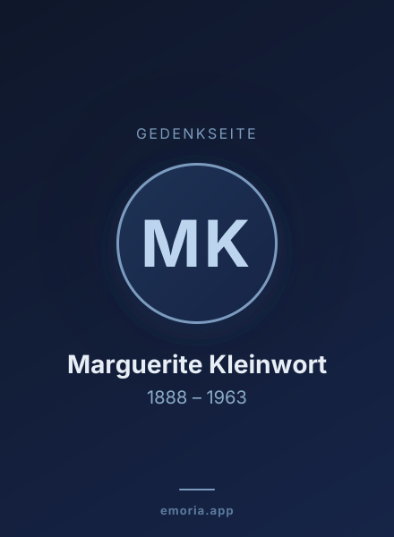Gedenkportrait von Marguerite Kleinwort