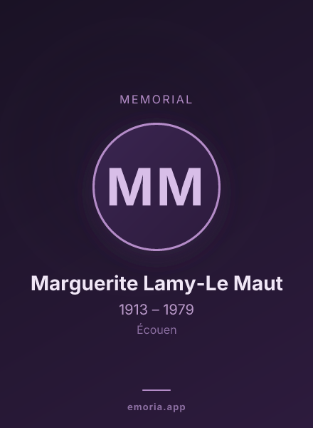 Memorial portrait of Marguerite Lamy-Le Maut