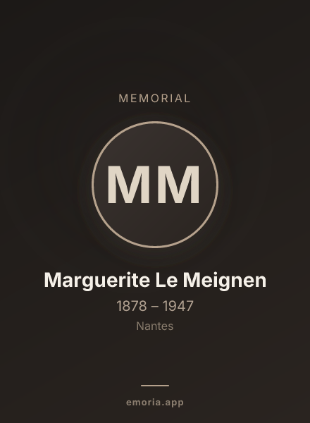 Memorial portrait of Marguerite Le Meignen