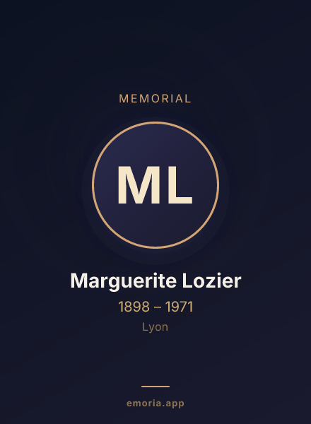 Memorial portrait of Marguerite Lozier