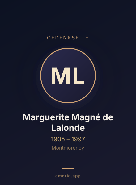 Gedenkportrait von Marguerite Magné de Lalonde