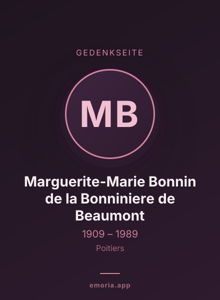 Gedenkportrait von Marguerite-Marie Bonnin de la Bonniniere de Beaumont