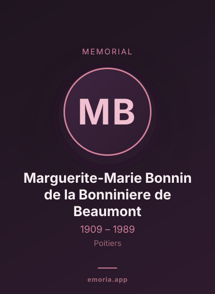 Memorial portrait of Marguerite-Marie Bonnin de la Bonniniere de Beaumont