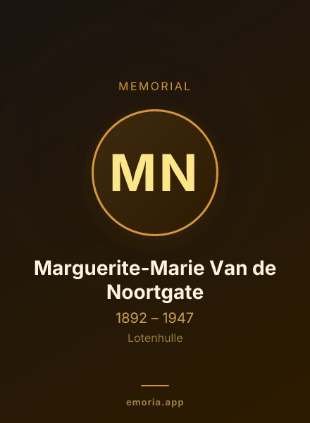 Memorial portrait of Marguerite-Marie Van de Noortgate