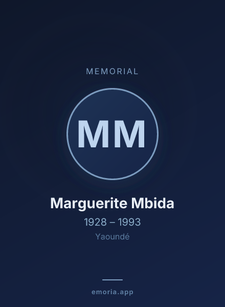 Memorial portrait of Marguerite Mbida