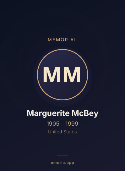 Memorial portrait of Marguerite McBey