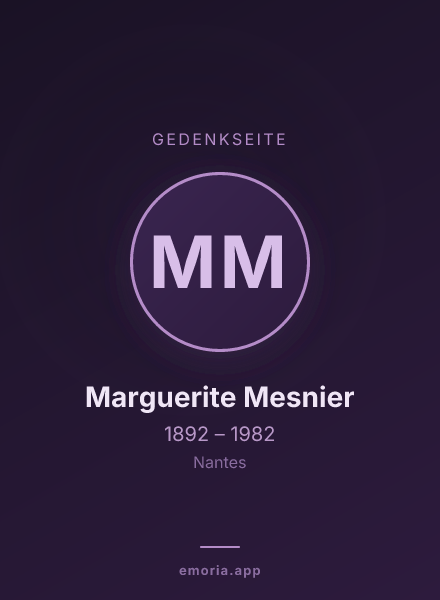 Gedenkportrait von Marguerite Mesnier