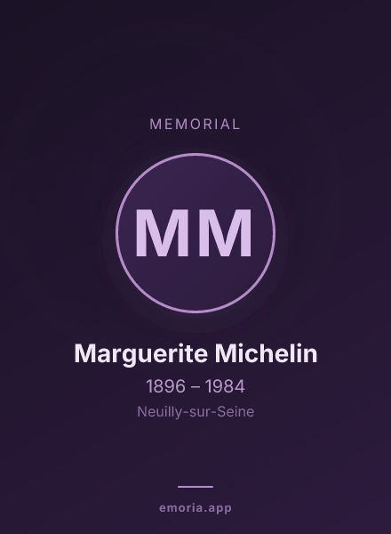Memorial portrait of Marguerite Michelin