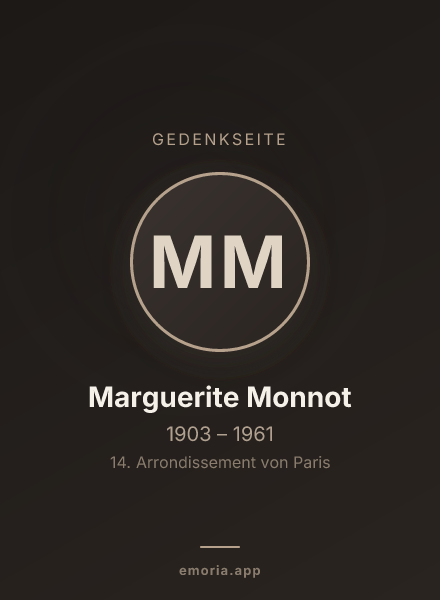 Gedenkportrait von Marguerite Monnot