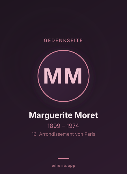 Gedenkportrait von Marguerite Moret