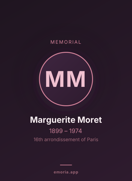 Memorial portrait of Marguerite Moret