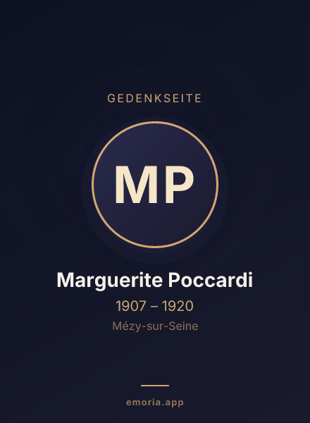 Gedenkportrait von Marguerite Poccardi